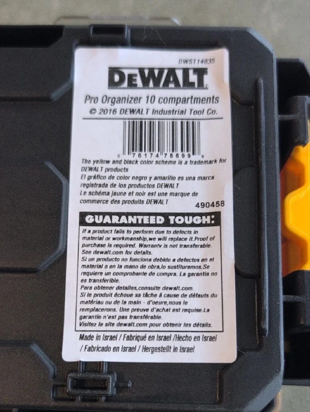 DEWALT 10 Compartment Pro Small Parts Organizer - Black & Yellow